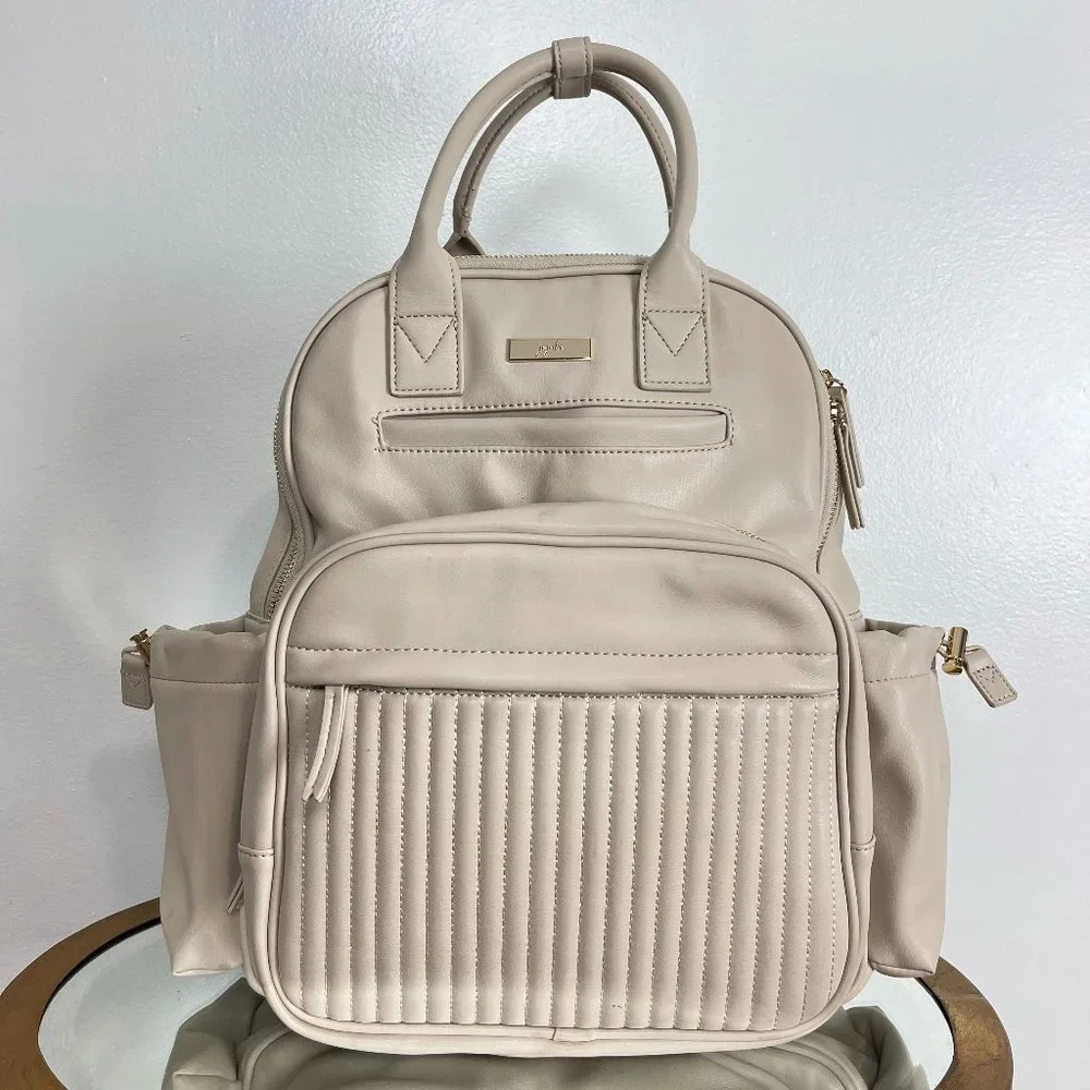 Ju-Ju-Be Cream Quilted Front Baby Backpack